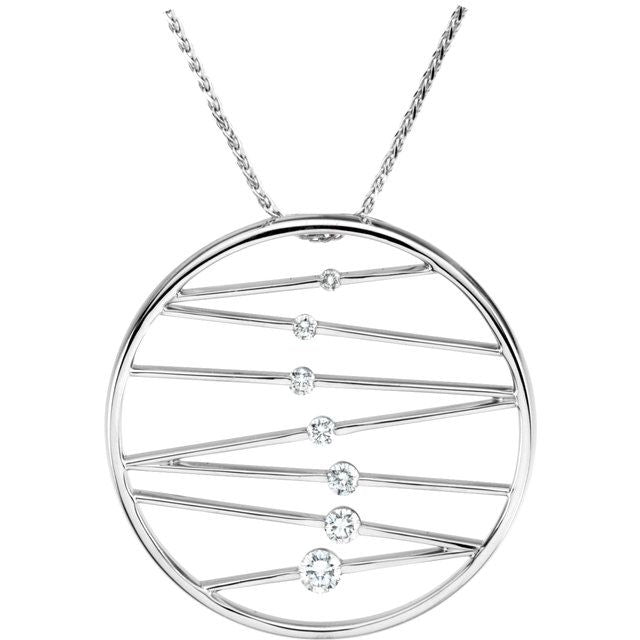 14K White 1/2 CTW Natural Diamond Journey 18" Necklace