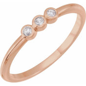 14K Rose .09 CTW Rose-Cut Natural Diamond Stackable Ring