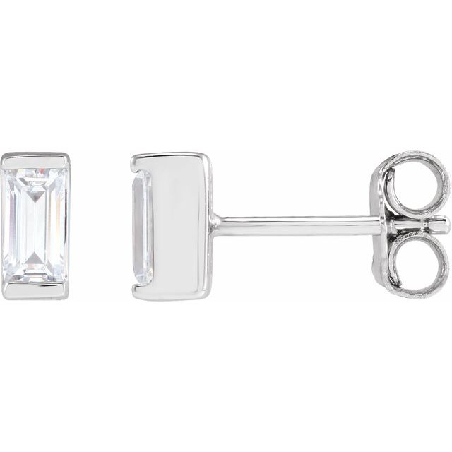 14K White 3/8 CTW Lab-Grown Diamond Earrings