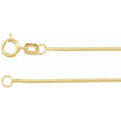 14K Yellow 1 mm Snake 7" Chain