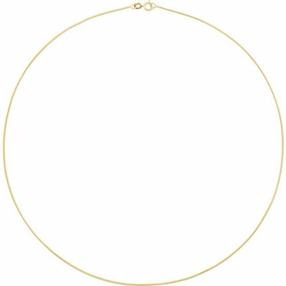 14K Yellow Gold-Filled 1 mm Snake 7" Chain