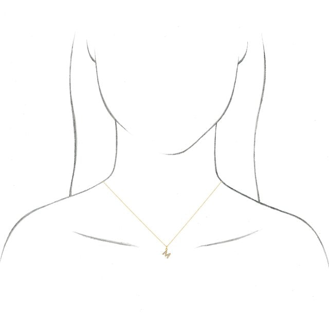14K Yellow .03 CTW Natural Diamond Petite Initial I 16-18" Necklace