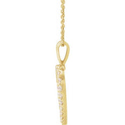 14K Yellow 1 CTW Natural Diamond Heart 18" Necklace