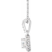 14K White 1/2 CTW Natural Diamond 18" Necklace