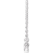 14K White 1/8 CTW Lab-Grown Diamond French-Set Bar 18" Necklace