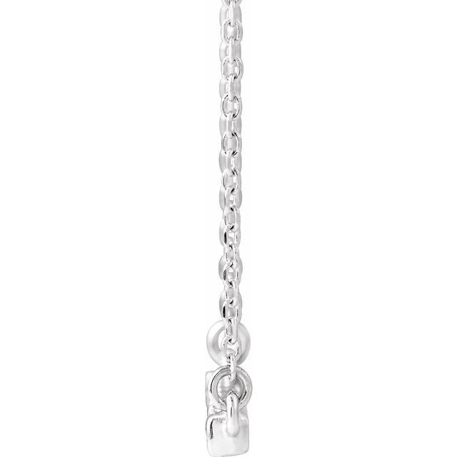 14K White 1/8 CTW Lab-Grown Diamond French-Set Bar 18" Necklace