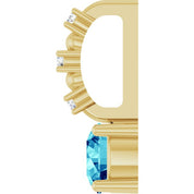 14K Yellow Imitation Blue Zircon & .01 CTW Natural Diamond Charm/Pendant