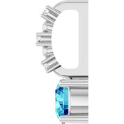 Platinum Imitation Blue Zircon & .01 CTW Natural Diamond Charm/Pendant