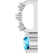 Sterling Silver Imitation Aquamarine & .01 CTW Natural Diamond Charm/Pendant