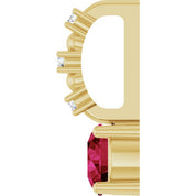 14K Yellow Imitation Ruby & .01 CTW Natural Diamond Charm/Pendant