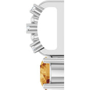 Sterling Silver Imitation Citrine & .01 CTW Natural Diamond Charm/Pendant