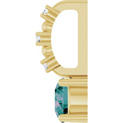 14K Yellow Imitation Alexandrite & .01 CTW Natural Diamond Charm/Pendant