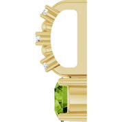 14K Yellow Imitation Peridot & .01 CTW Natural Diamond Charm/Pendant