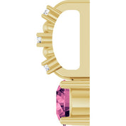 14K Yellow Imitation Pink Tourmaline & .01 CTW Natural Diamond Charm/Pendant