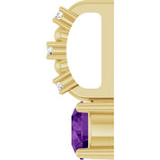 14K Yellow Imitation Amethyst & .01 CTW Natural Diamond Charm/Pendant