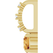 14K Yellow Imitation Citrine & .01 CTW Natural Diamond Charm/Pendant