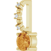14K Yellow Imitation Citrine & .01 CTW Natural Diamond Charm/Pendant