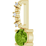 14K Yellow Imitation Peridot & .01 CTW Natural Diamond Charm/Pendant