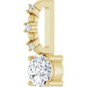 14K Yellow Imitation Diamond & .01 CTW Natural Diamond Charm/Pendant