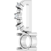 Platinum 4 mm Round .01 CTW Natural Diamond Semi-Set Charm/Pendant