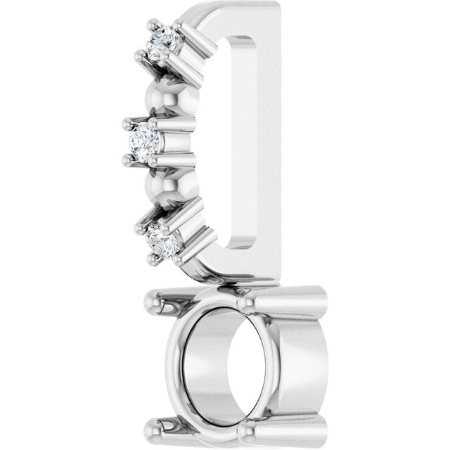 Platinum 4 mm Round .01 CTW Natural Diamond Semi-Set Charm/Pendant