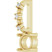 14K Yellow 4 mm Round .01 CTW Natural Diamond Semi-Set Charm/Pendant