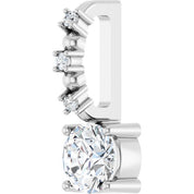 Sterling Silver Imitation Diamond & .01 CTW Natural Diamond Charm/Pendant