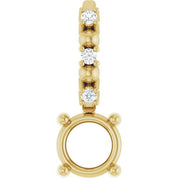 14K Yellow 4 mm Round .01 CTW Natural Diamond Semi-Set Charm/Pendant