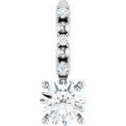 Sterling Silver Imitation Diamond & .01 CTW Natural Diamond Charm/Pendant
