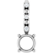 Platinum 4 mm Round .01 CTW Natural Diamond Semi-Set Charm/Pendant