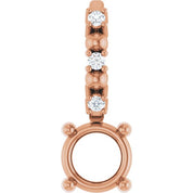 14K Rose 4 mm Round .01 CTW Natural Diamond Semi-Set Charm/Pendant