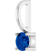Sterling Silver Lab-Grown Blue Sapphire Solitaire Charm/Pendant