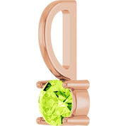 14K Imitation Solitaire Charm/Pendant with Various Gemstones in Rose, Yellow, and White Gold