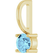 14K Imitation Solitaire Charm/Pendant with Various Gemstones in Rose, Yellow, and White Gold