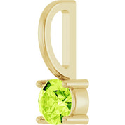 14K Imitation Solitaire Charm/Pendant with Various Gemstones in Rose, Yellow, and White Gold