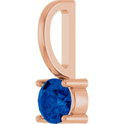 14K Imitation Solitaire Charm/Pendant with Various Gemstones in Rose, Yellow, and White Gold