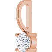 14K Rose 1/4 CTW Natural Diamond Solitaire Charm/Pendant