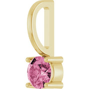 14K Imitation Solitaire Charm/Pendant with Various Gemstones in Rose, Yellow, and White Gold