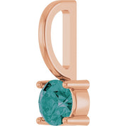 14K Imitation Solitaire Charm/Pendant with Various Gemstones in Rose, Yellow, and White Gold