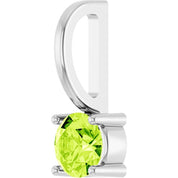 Platinum Imitation Peridot Solitaire Charm/Pendant