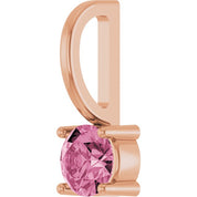 14K Imitation Solitaire Charm/Pendant with Various Gemstones in Rose, Yellow, and White Gold