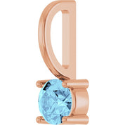 14K Imitation Solitaire Charm/Pendant with Various Gemstones in Rose, Yellow, and White Gold