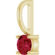 14K Imitation Solitaire Charm/Pendant with Various Gemstones in Rose, Yellow, and White Gold