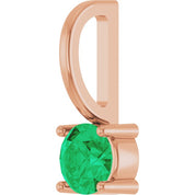 14K Imitation Solitaire Charm/Pendant with Various Gemstones in Rose, Yellow, and White Gold