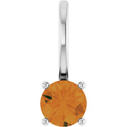 14K Imitation Solitaire Charm/Pendant with Various Gemstones in Rose, Yellow, and White Gold