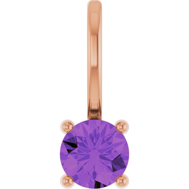 14K Rose Imitation Amethyst Solitaire Pendant - 87768:113:P