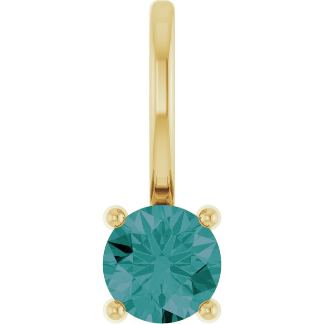 14K Yellow Imitation Alexandrite Solitaire Charm/Pendant - 87768:132:P