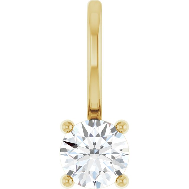 14K Yellow Imitation Diamond Solitaire Pendant - 87768:122:P