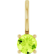 14K Imitation Solitaire Charm/Pendant with Various Gemstones in Rose, Yellow, and White Gold