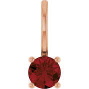 14K Imitation Solitaire Charm/Pendant with Various Gemstones in Rose, Yellow, and White Gold